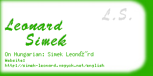 leonard simek business card